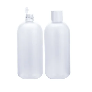 Матирано бутилка празна пластмаса 500ML 10Pieces кръгла рамо PET винт капак с вътрешен щепсел за многократна употреба козметична опаковка контейнер