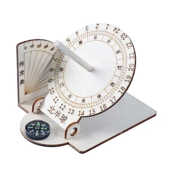 Дървено-слънчев часовник Модел Древни таймери-Слънчев часовник Научен модел Декорации за дома Дропшипинг