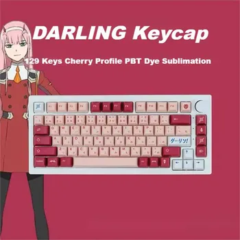 129Keys Darling Keycaps Cherry Profile PBT DYE-SUB Персонализиран за механична клавиатура 61 /64/68/75/84/87/96/98104/108 Подредба