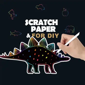 Възрастни Образователни играчки Магически скреч карти DIY Bookmark играчки Scratch Art живопис хартия графити рисуване карти