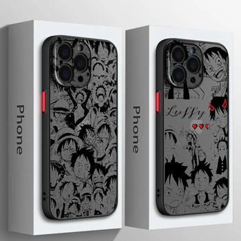 Аниме OnepieceES Luffys за Apple iPhone 15 14 13 12 11 мини Pro Max 8 7 6S 6 XR X XS Plus матирано полупрозрачно калъф за телефон