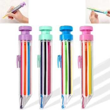 4Pcs многоцветни пастели въртящи се пастели натискане пастел моливи за деца, изкуства цветни домакински пастел